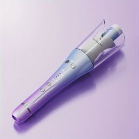 Automatic Curling Stick Negative Ion Perm Big Wave Big Curly Bangs Small Splint Hair Curler Portable Curling Rotating Wand (Color: Gradient Purple)