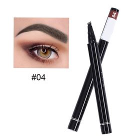 Micro-Sculpted Long-Lasting Four-Fork Waterproof Brow Pencil (Color: Red brown04)